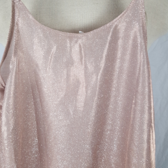 PINK SHINY METALLIC TOP SLIP ON SZ S/M - Picture 7 of 7